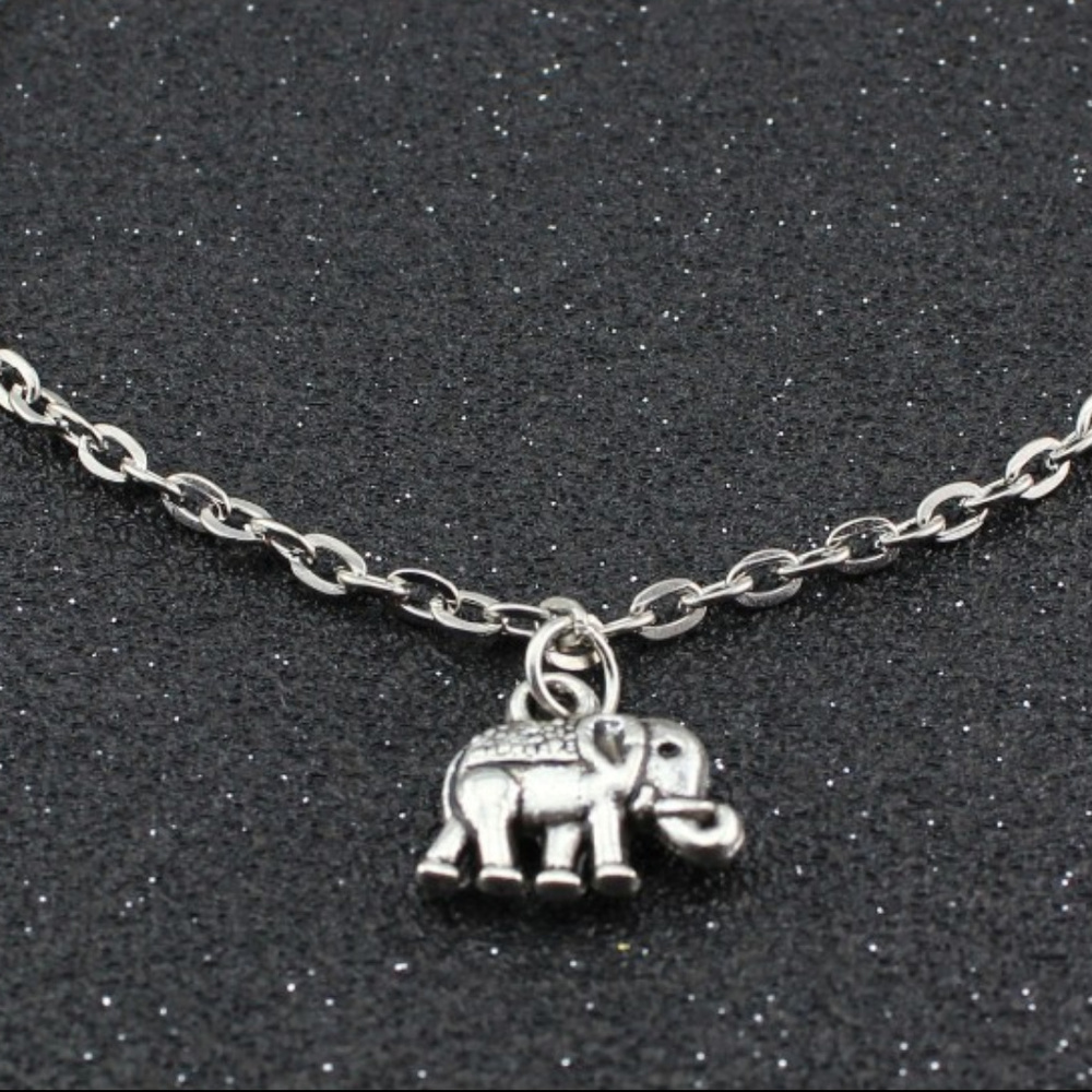 Silver Anklet Elephant Ankle Bracelet Handmade